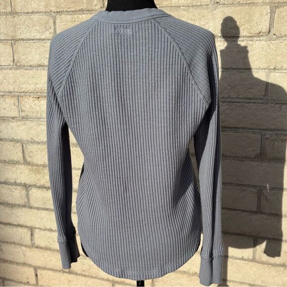 FAHERTY LEGEND WAFFLE LAYERING CREW Gray Blue Color XS - Picture 5 of 8